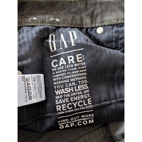 GAP Denim Pants Women’s 33/16L Baby Boot Corduroy Mid Rise - Picture 4 of 14